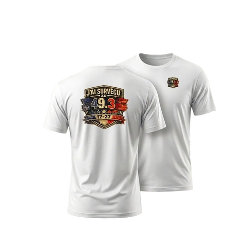 T-shirt 49.3 mis en scène, disponible en Noir, Rouge, Bleu Roi et Blanc